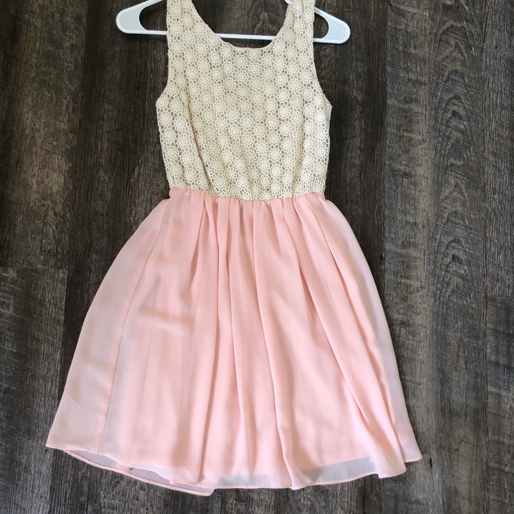 Classy Pastel Pink and Cream Dress.